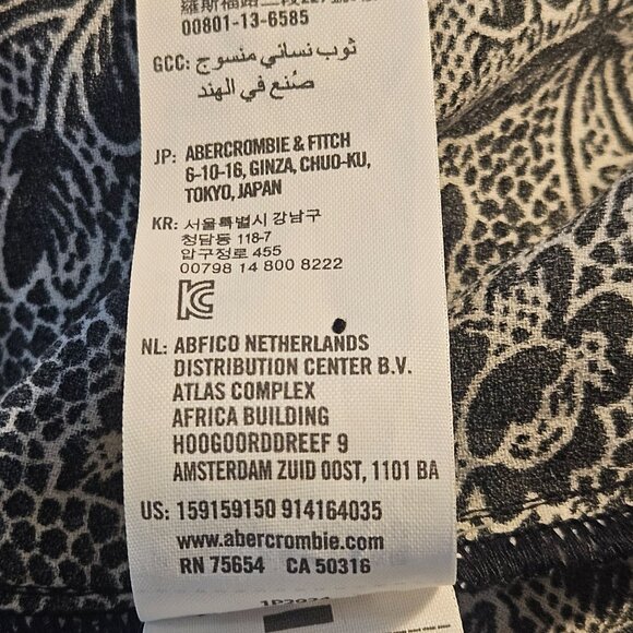 Abercrombie & Fitch Black Floral Wrap Dress Small Sleeveless Midi Soft Goth Y2K - Picture 11 of 14